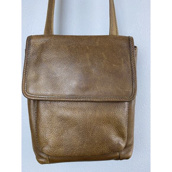 Vintage Fossil Small Brown Pebbled Leather Crossbody Handbag - Picture 5 of 16